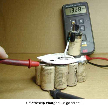 Test the power tool battery cells